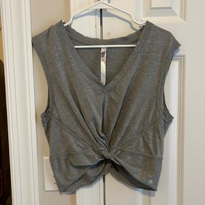 Free People Movement Twist Front Gray Crop M